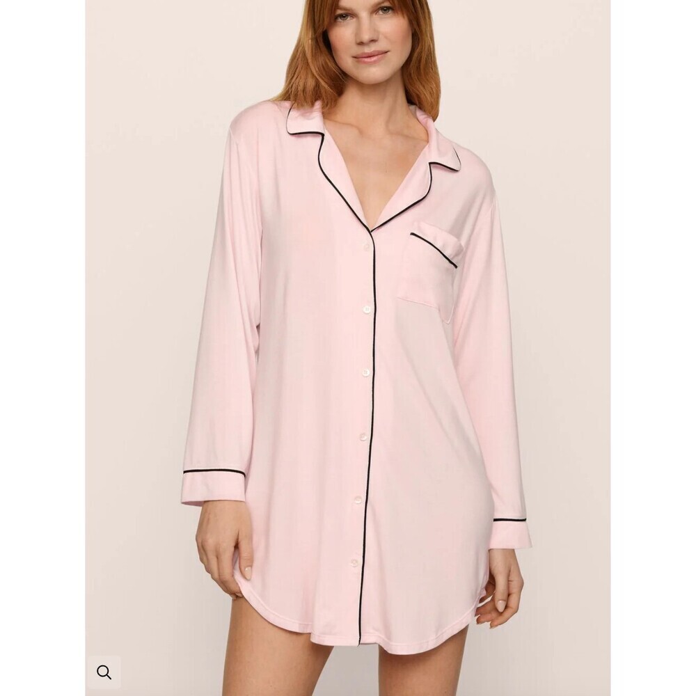 Eberjey Gisele Tencel Modal Sleepshirt Sorbet Pink/Black Size XL